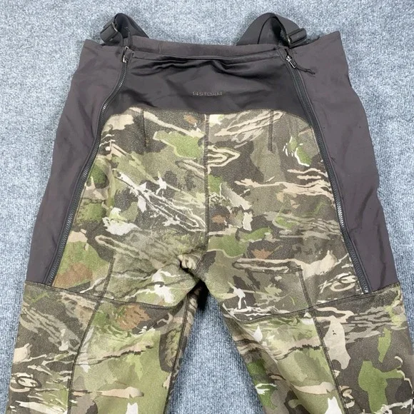 Under Armour Stealth Coldgear Storm Camo Hunting Bibs Womens XXL Fleece Lined - Picture 5 of 12
